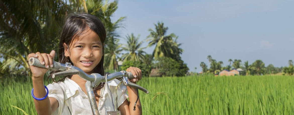 Girl with her bike.