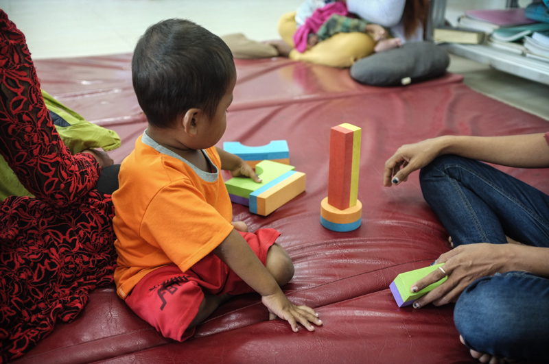 ABLE Learning to stand on his own two feet